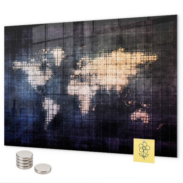 Tablica magnetyczna Abstrakcyjna mapa świata