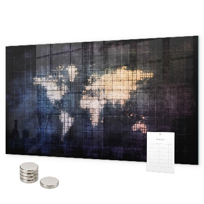 Tablica magnetyczna Abstrakcyjna mapa świata