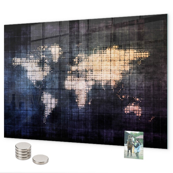 Tablica magnetyczna Abstrakcyjna mapa świata