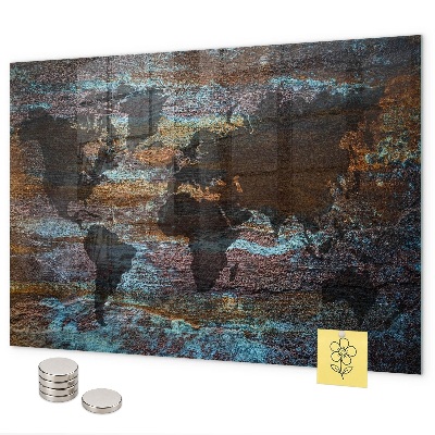 Tablica magnetyczna Mapa świata Rust