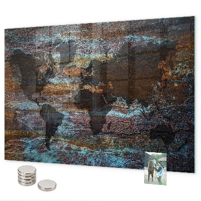 Tablica magnetyczna Mapa świata Rust