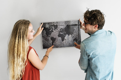 Tablica magnetyczna na magnesy Betonowa mapa świata