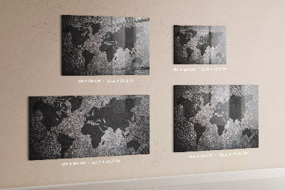 Tablica magnetyczna na magnesy Betonowa mapa świata