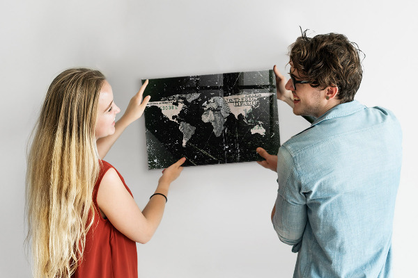 Tablica magnetyczna na magnesy Mapa świata dolara