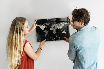 Tablica magnetyczna na magnesy Mapa świata dolara