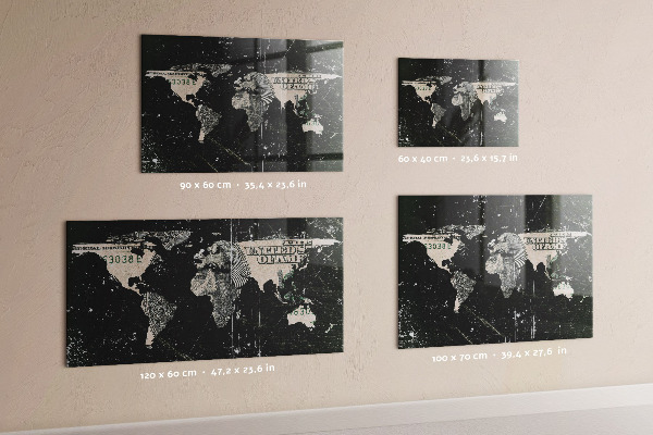 Tablica magnetyczna na magnesy Mapa świata dolara