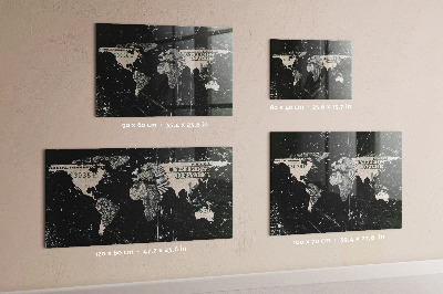 Tablica magnetyczna na magnesy Mapa świata dolara