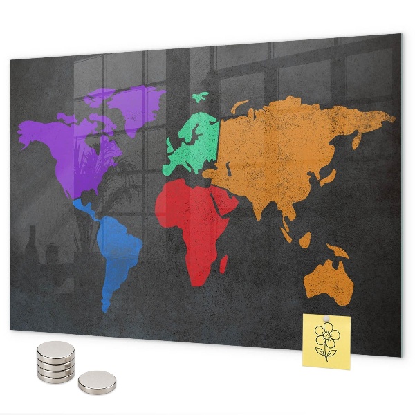 Tablica magnetyczna na magnesy Mapa świata