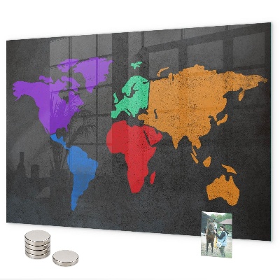 Tablica magnetyczna na magnesy Mapa świata