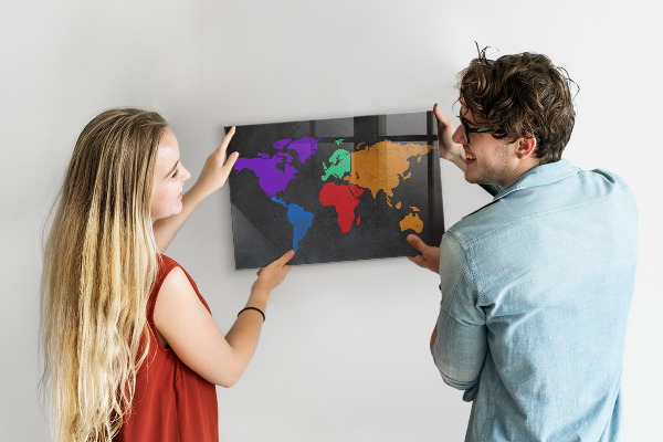 Tablica magnetyczna na magnesy Mapa świata