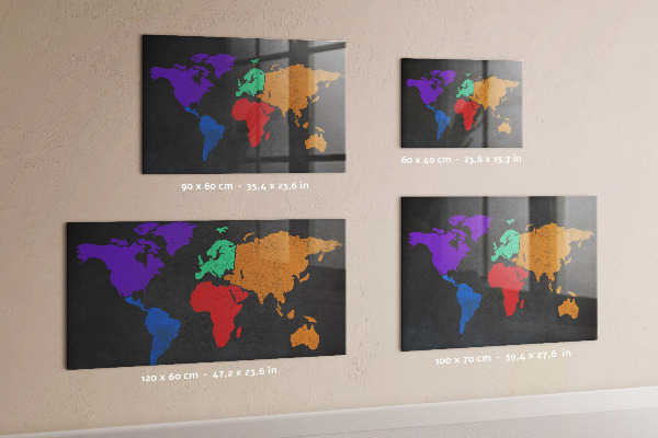 Tablica magnetyczna na magnesy Mapa świata