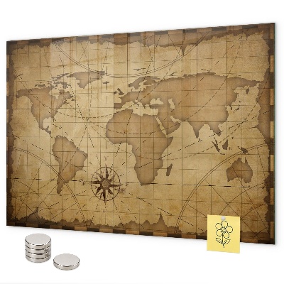 Tablica magnetyczna Stara mapa świata