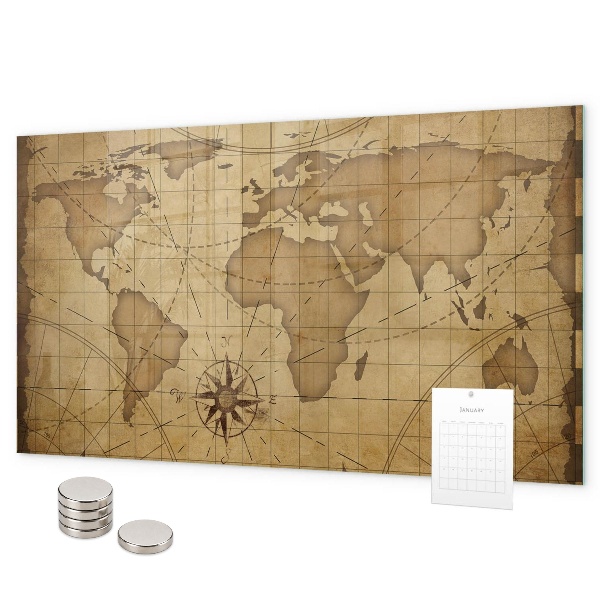 Tablica magnetyczna Stara mapa świata