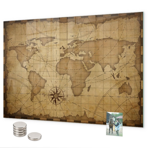 Tablica magnetyczna Stara mapa świata