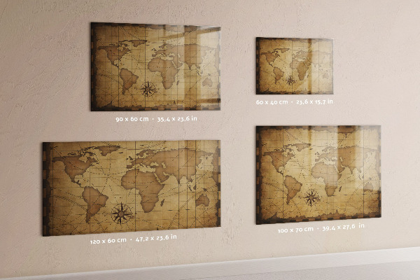 Tablica magnetyczna Stara mapa świata
