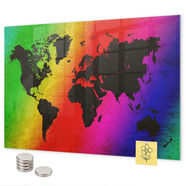 Tablica magnetyczna na magnesy Mapa świata