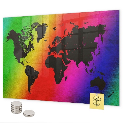 Tablica magnetyczna na magnesy Mapa świata