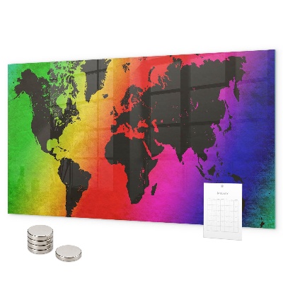 Tablica magnetyczna na magnesy Mapa świata