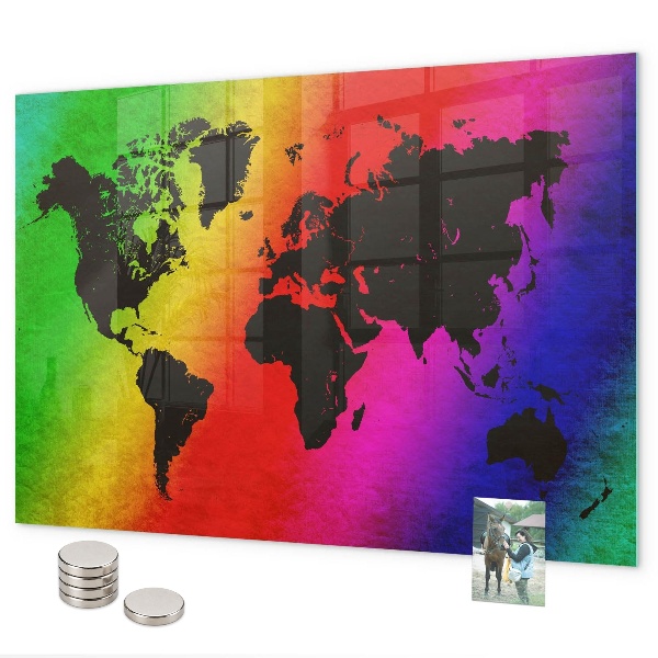 Tablica magnetyczna na magnesy Mapa świata