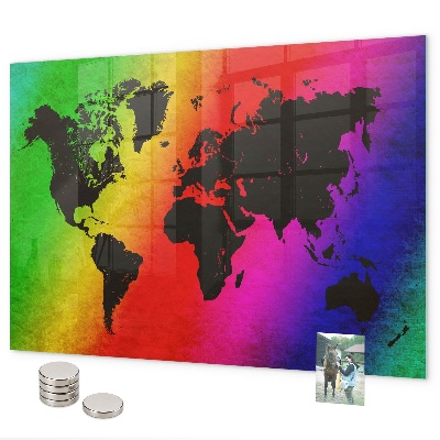 Tablica magnetyczna na magnesy Mapa świata