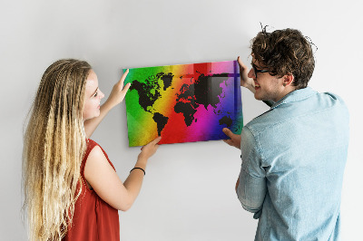 Tablica magnetyczna na magnesy Mapa świata