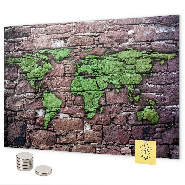 Tablica magnetyczna Mapa świata z cegły
