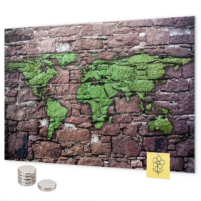 Tablica magnetyczna Mapa świata z cegły