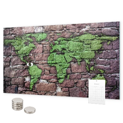 Tablica magnetyczna Mapa świata z cegły