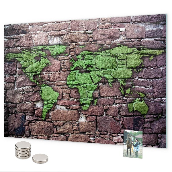 Tablica magnetyczna Mapa świata z cegły