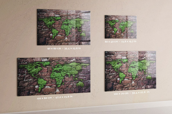 Tablica magnetyczna Mapa świata z cegły