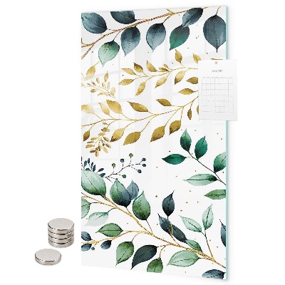 Szklana tablica magnetyczna Delikatne liście