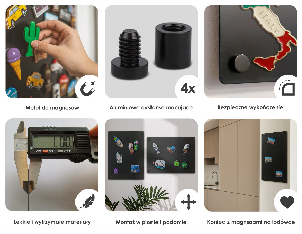 Tablica magnetyczna metalowa Na magnesy z podróży
