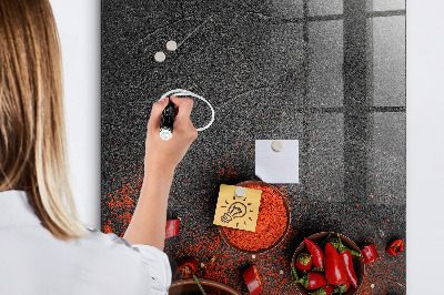 Przypomnienia w kuchni z papryką Tablica magnetyczna z pisakiem