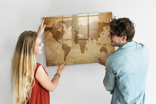 Tablica do rysowania magnetyczna Mapa świata jako tablica inspiracji