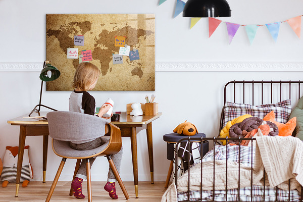 Tablica do rysowania magnetyczna Mapa świata jako tablica inspiracji