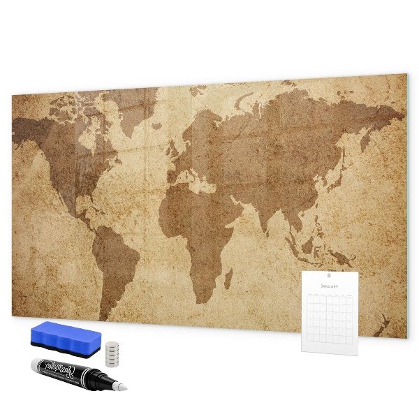 Tablica do rysowania magnetyczna Mapa świata jako tablica inspiracji