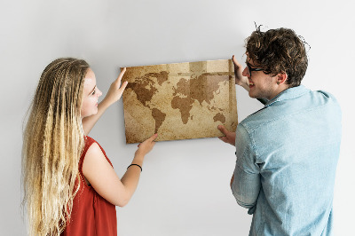 Tablica do rysowania magnetyczna Mapa świata jako tablica inspiracji
