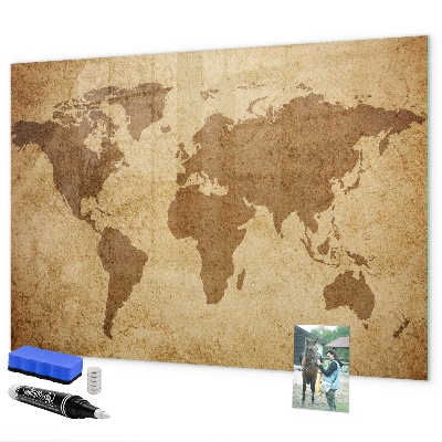 Tablica do rysowania magnetyczna Mapa świata jako tablica inspiracji