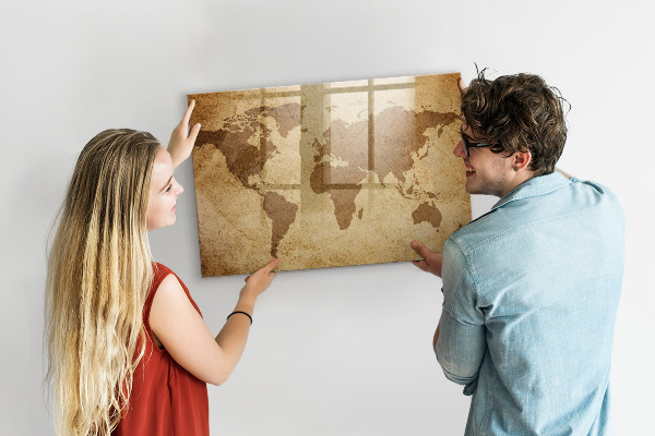 Tablica do rysowania magnetyczna Mapa świata jako tablica inspiracji