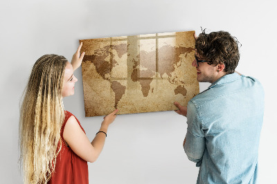 Tablica do rysowania magnetyczna Mapa świata jako tablica inspiracji