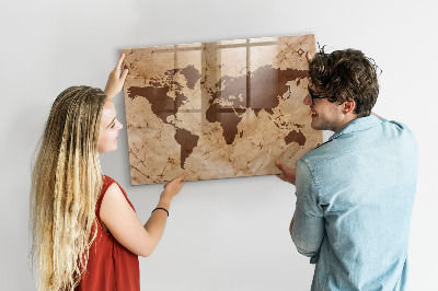 Tablica magnetyczna z pisakiem Mapa świata do notowania wspomnień