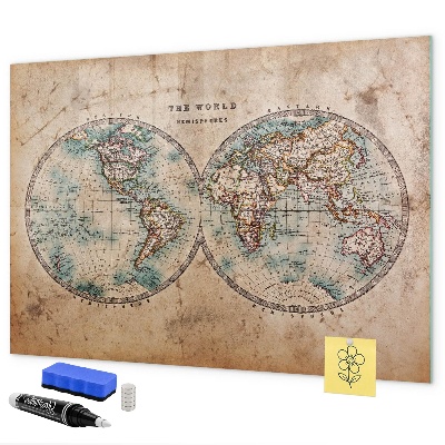 Magnetyczna tablica do rysowania Mapa świata z miejscem na zdjęcia
