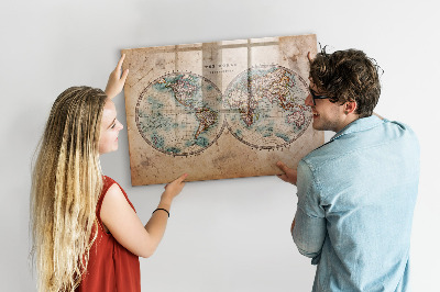 Magnetyczna tablica do rysowania Mapa świata z miejscem na zdjęcia