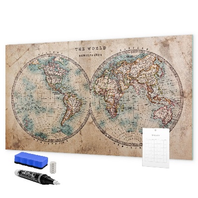 Magnetyczna tablica do rysowania Mapa świata z miejscem na zdjęcia