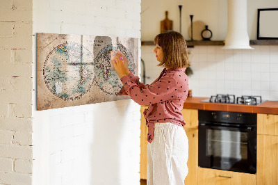 Magnetyczna tablica do rysowania Mapa świata z miejscem na zdjęcia