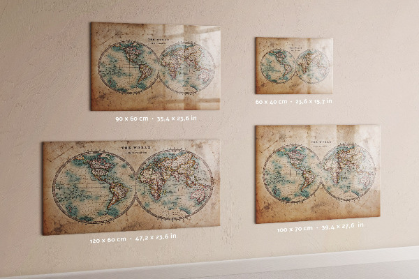 Magnetyczna tablica do rysowania Mapa świata z miejscem na zdjęcia