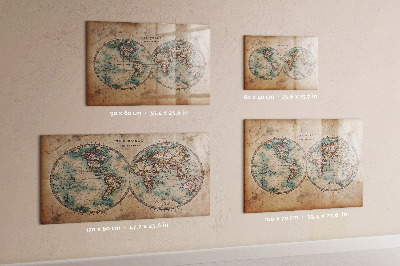 Magnetyczna tablica do rysowania Mapa świata z miejscem na zdjęcia