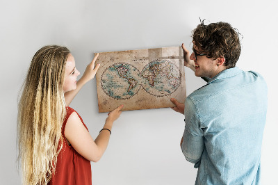 Magnetyczna tablica do rysowania Mapa świata z miejscem na zdjęcia
