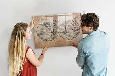 Magnetyczna tablica do rysowania Mapa świata z miejscem na zdjęcia