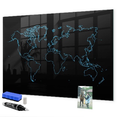 Tablica magnetyczna z pisakiem Mapa świata z miejscami na zdjęcia